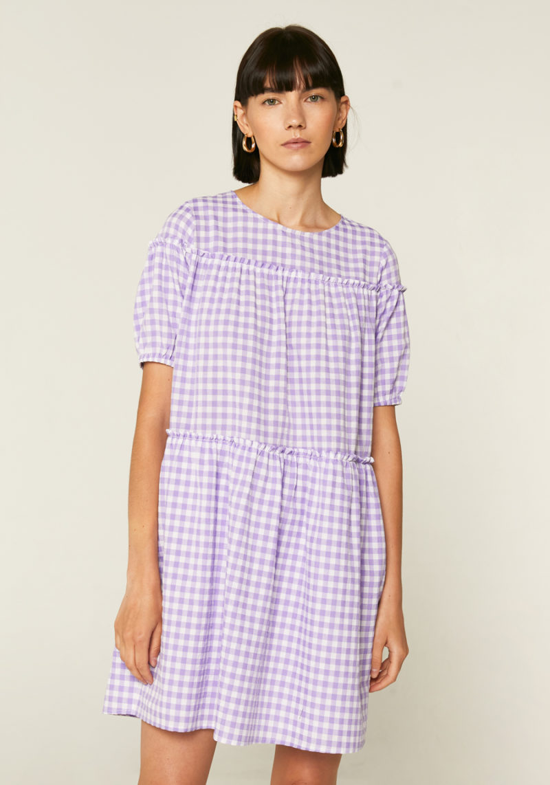 Vestido evasé cuadros.