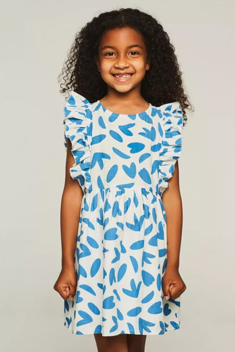 Vestido con volante floral