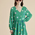 Vestido verde de flores