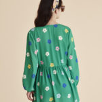 Vestido verde de flores - Imagen 3
