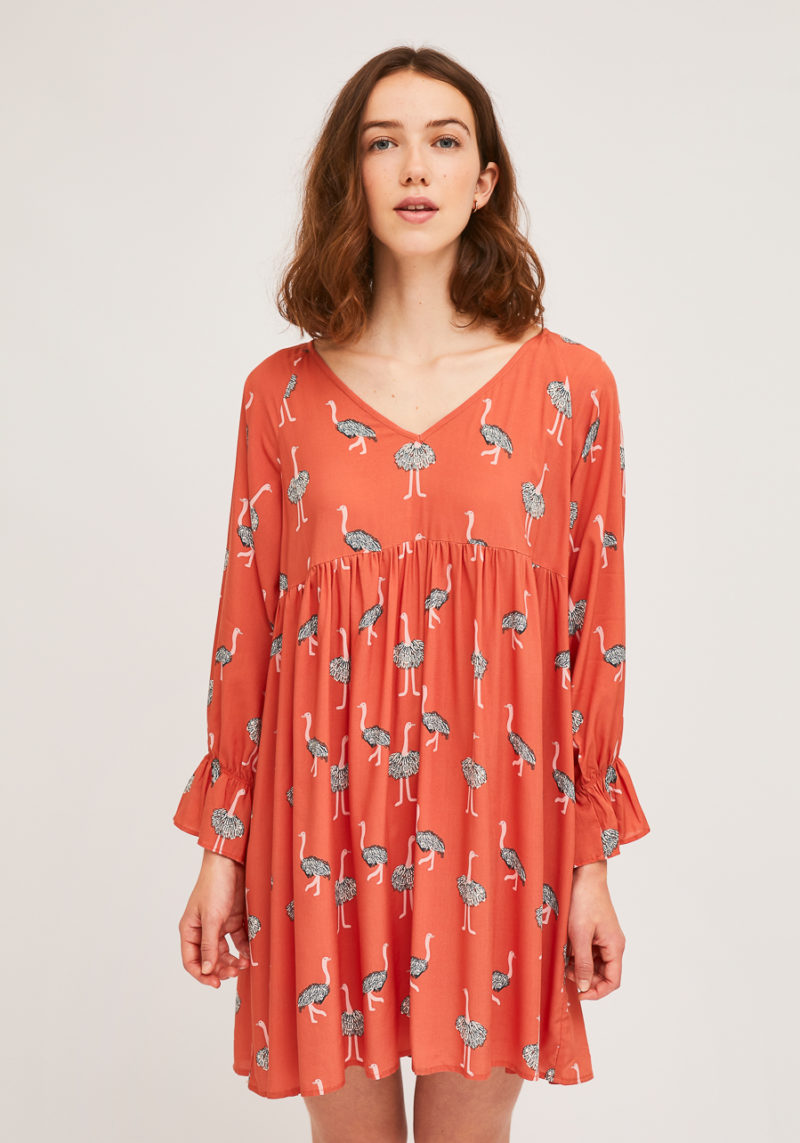 Vestido avestruces