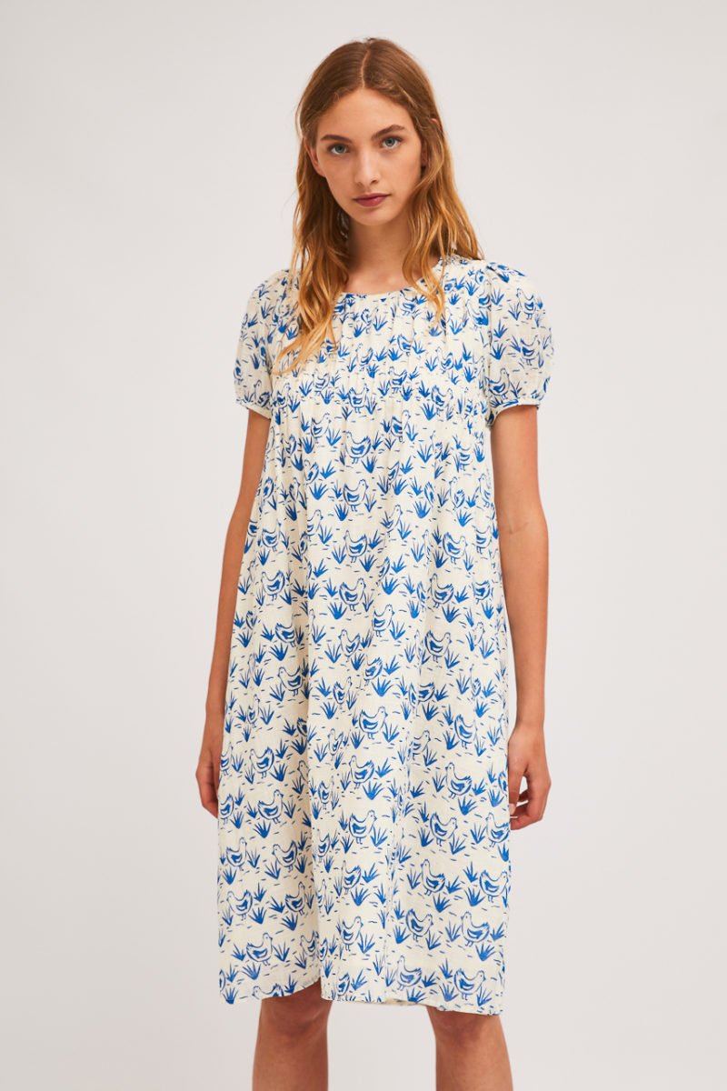 Vestido midi gallinas