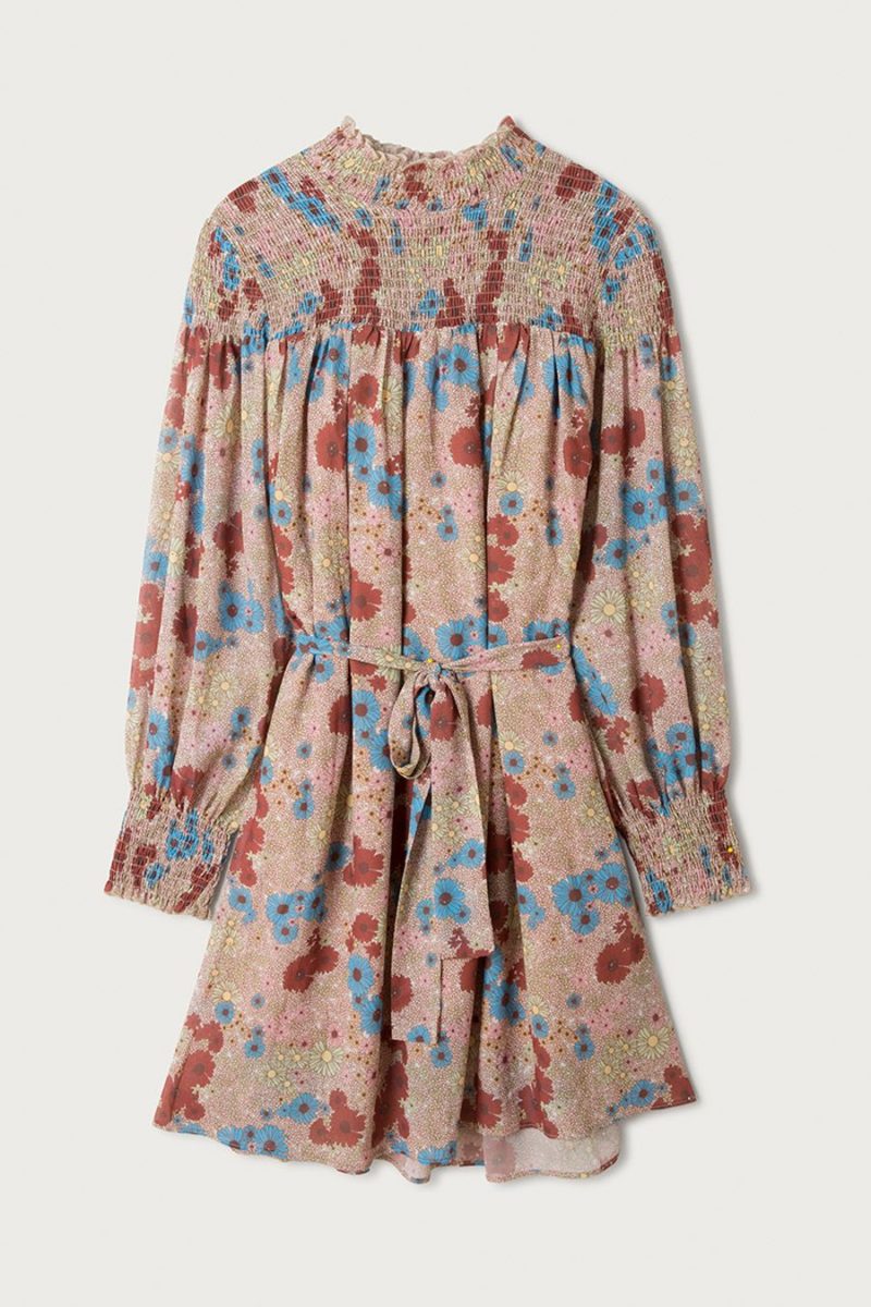 Vestido floral nido de abeja - Imagen 4