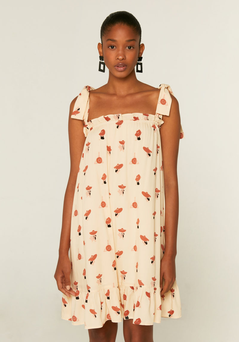 Vestido tirantes pamelas
