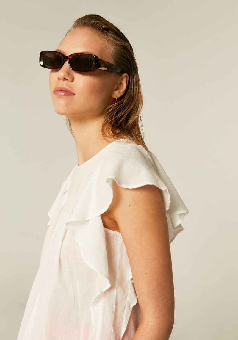 Top volante blanco - Imagen 4