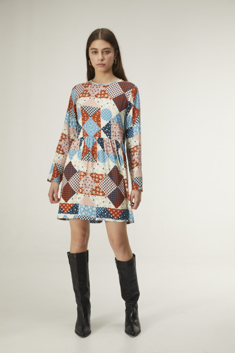 Vestido patchwork corto - Imagen 4