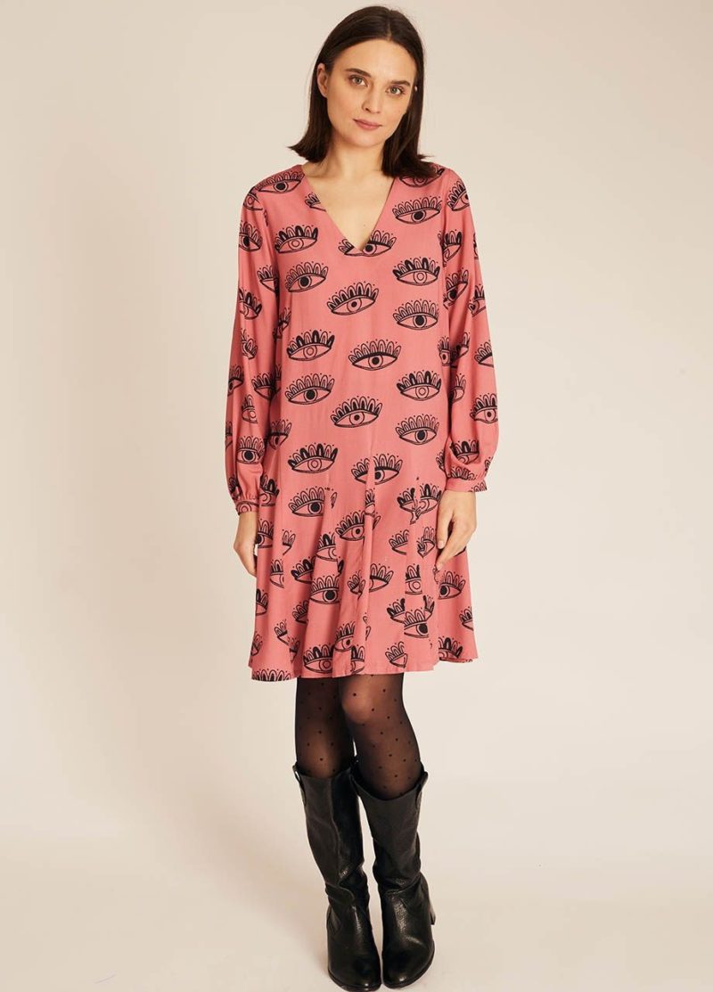 Eyes print wide dress - Imagen 3