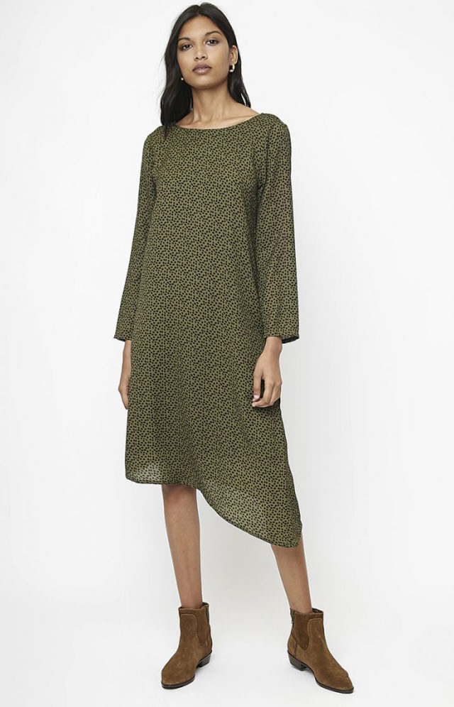 Vestido midi manchas