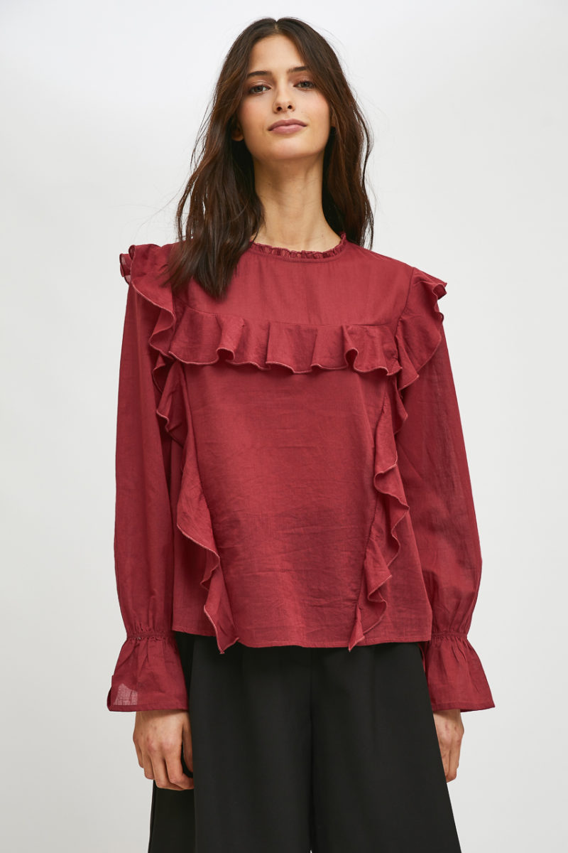 Blusa burdeos